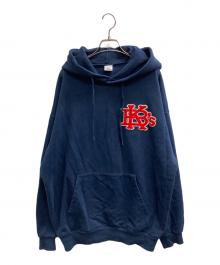 KEBOZ（ケボズ）の古着「ワッペンロゴプルオーバーパーカー」｜ネイビー