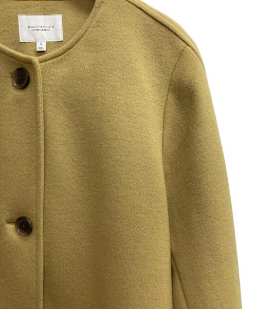 BEAUTY&YOUTH UNITED ARROWS（ビューティーアンドユースユナイテッドアローズ）BEAUTY&YOUTH UNITED ARROWS (ビューティーアンドユースユナイテッドアローズ) メルトンビーバーノーカラーフレアコートウールコート カーキ サイズ:Sの古着・服飾アイテム
