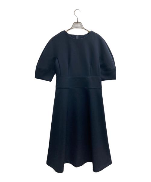 NOLLEY'S（ノーリーズ）NOLLEY'S (ノーリーズ) ウォッシャブルフィット&フレアワンピース ネイビー サイズ:38 未使用品の古着・服飾アイテム