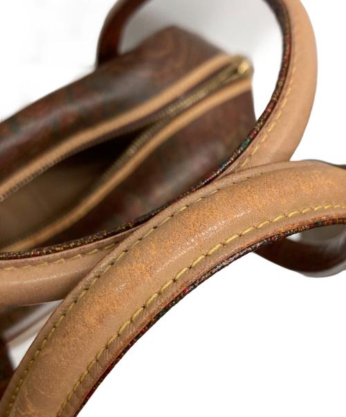 ETRO（エトロ）ETRO (エトロ) 総柄ハンドバッグ ブラウンの古着・服飾アイテム