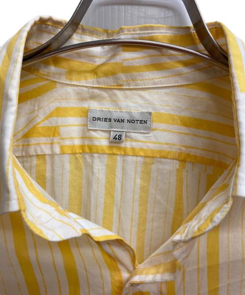 DRIES VAN NOTEN（ドリスヴァンノッテン）DRIES VAN NOTEN (ドリスヴァンノッテン) ストライプシャツ イエロー サイズ:48の古着・服飾アイテム