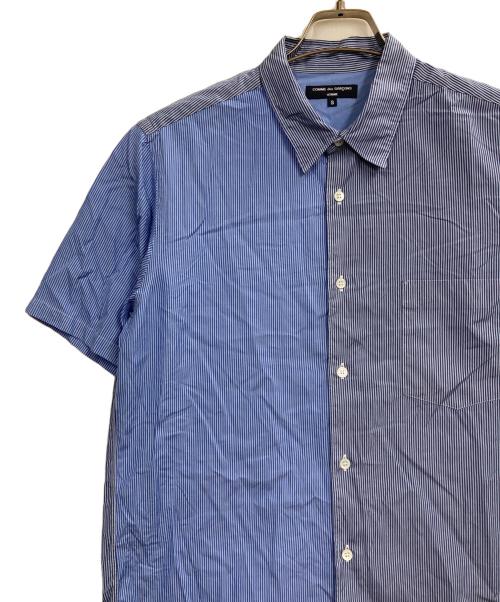 COMME des GARCONS HOMME（コムデギャルソン オム）COMME des GARCONS HOMME (コムデギャルソン オム) クレイジーパターン ストライプ コットン シャツ スカイブルー サイズ:Sの古着・服飾アイテム