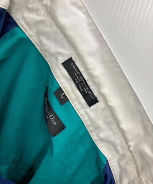 Christian Dior MONSIEUR（クリスチャンディオールムッシュ）Christian Dior MONSIEUR (クリスチャンディオールムッシュ) ポロシャツ ブルー×グリーン サイズ:Lの古着・服飾アイテム