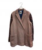 missoniミッソーニ）の古着「千鳥柄コート」｜オレンジ