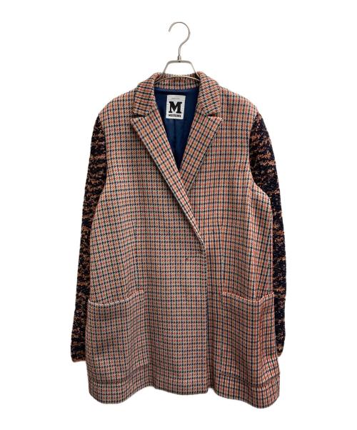 missoni（ミッソーニ）missoni (ミッソーニ) 千鳥柄コート オレンジ サイズ:42の古着・服飾アイテム