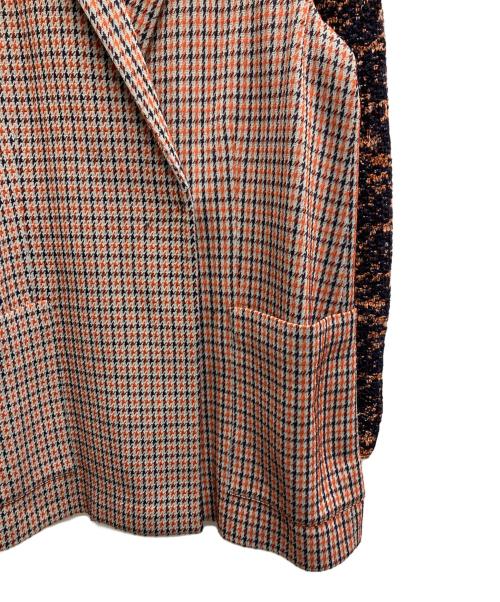 missoni（ミッソーニ）missoni (ミッソーニ) 千鳥柄コート オレンジ サイズ:42の古着・服飾アイテム