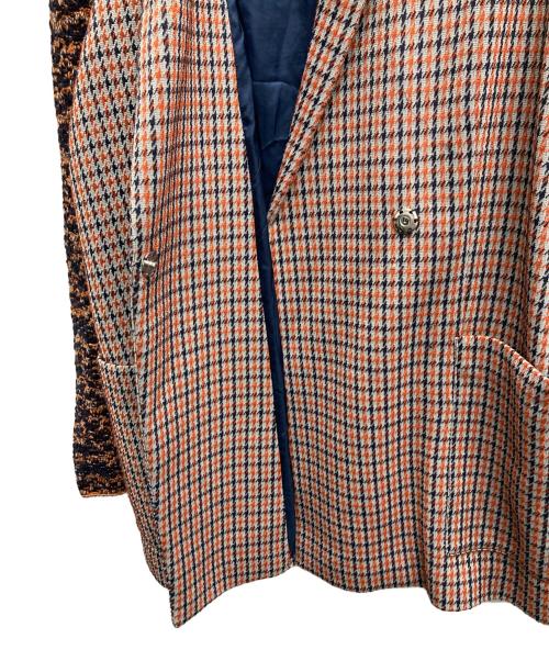 missoni（ミッソーニ）missoni (ミッソーニ) 千鳥柄コート オレンジ サイズ:42の古着・服飾アイテム