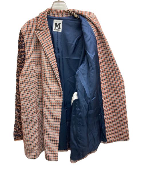 missoni（ミッソーニ）missoni (ミッソーニ) 千鳥柄コート オレンジ サイズ:42の古着・服飾アイテム