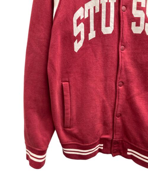 stussy（ステューシー）stussy (ステューシー) ベースボールジャケット レッド サイズ:Mの古着・服飾アイテム