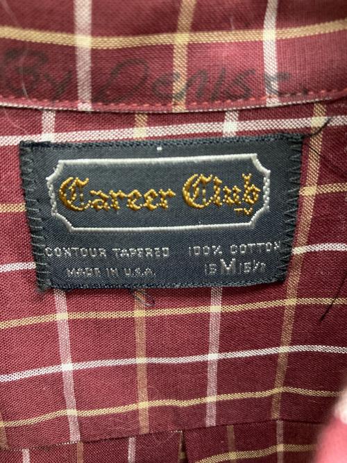 career club（キャリア クラブ）career club (キャリア クラブ) チェックシャツ ブラウン サイズ:Mの古着・服飾アイテム
