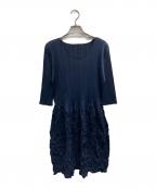 PLEATS PLEASEプリーツプリーズ）の古着「シワ加工 ワンピース トップス」｜ネイビー