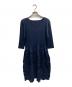PLEATS PLEASE（プリーツプリーズ）の古着「シワ加工 ワンピース トップス」｜ネイビー