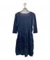 PLEATS PLEASE (プリーツプリーズ) シワ加工 ワンピース トップス ネイビー サイズ:3：20000円