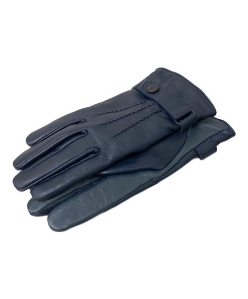 Paul Stuart（ポールスチュアート）Paul Stuart (ポールスチュアート) シープレザーベルテッドグローブ ネイビーの古着・服飾アイテム