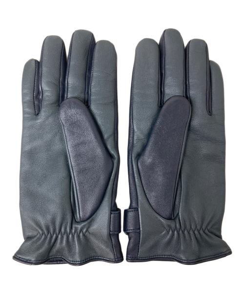 Paul Stuart（ポールスチュアート）Paul Stuart (ポールスチュアート) シープレザーベルテッドグローブ ネイビーの古着・服飾アイテム