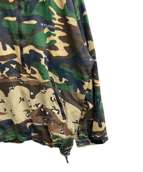 stussy（ステューシー）stussy (ステューシー) カモ柄アノラックパーカー オリーブ×ベージュ サイズ:Lの古着・服飾アイテム