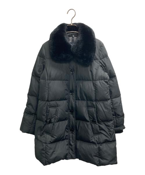 BURBERRY LONDON（バーバリーロンドン）BURBERRY LONDON (バーバリーロンドン) ラビットファーダウンコート ブラック サイズ:40の古着・服飾アイテム