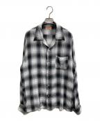 SUGAR CANEシュガーケーン）の古着「RAYON OMBRE CHECK OPEN SHIRT（レーヨンオンブレチェックオープンシャツ）」｜グレー