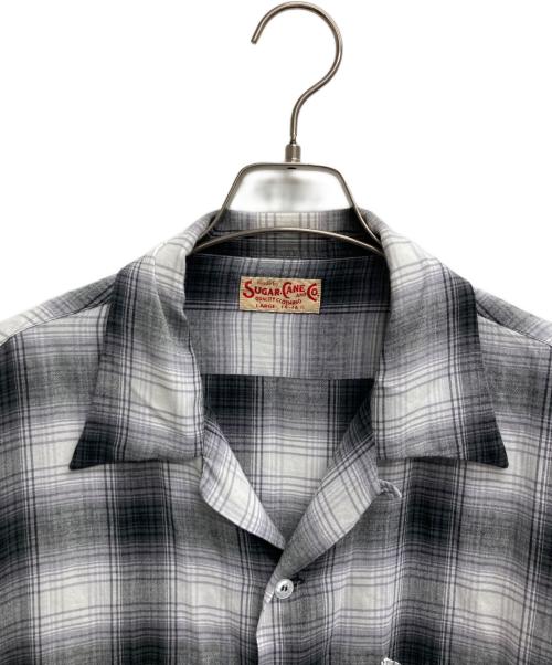 SUGAR CANE（シュガーケーン）SUGAR CANE (シュガーケーン) RAYON OMBRE CHECK OPEN SHIRT（レーヨンオンブレチェックオープンシャツ） グレー サイズ:Lの古着・服飾アイテム