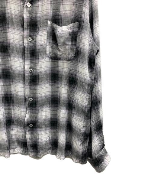 SUGAR CANE（シュガーケーン）SUGAR CANE (シュガーケーン) RAYON OMBRE CHECK OPEN SHIRT（レーヨンオンブレチェックオープンシャツ） グレー サイズ:Lの古着・服飾アイテム