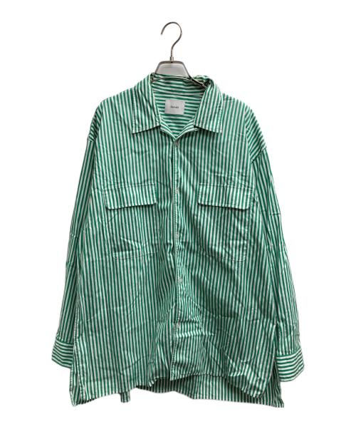 santaku（サンタク）santaku (サンタク) ロンドンストライプシャツ グリーン サイズ:Mの古着・服飾アイテム