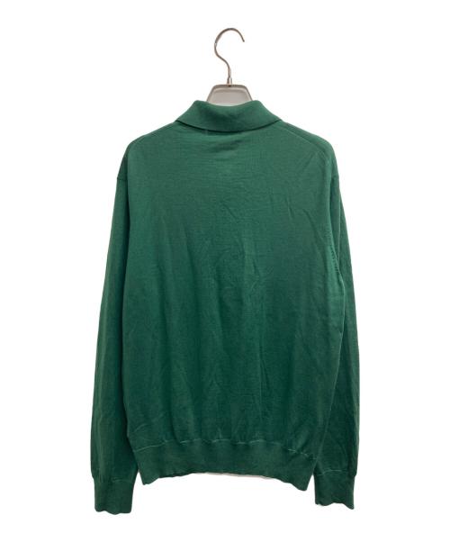TOMORROW LAND（トゥモローランド）TOMORROW LAND (トゥモローランド) スーパーファインメリノウール ニットポロシャツ グリーン サイズ:Lの古着・服飾アイテム