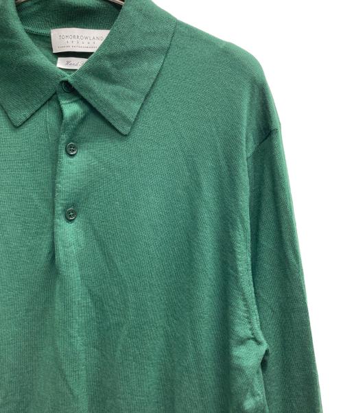TOMORROW LAND（トゥモローランド）TOMORROW LAND (トゥモローランド) スーパーファインメリノウール ニットポロシャツ グリーン サイズ:Lの古着・服飾アイテム