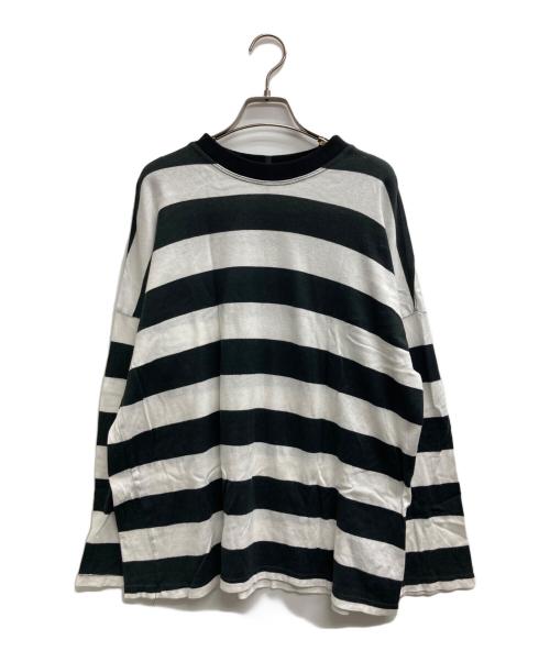 ASKKNY（アスクニューヨーク）ASKKNY (アスクニューヨーク) STRIPE LONG Tシャツ ホワイト×ブラック サイズ:１の古着・服飾アイテム