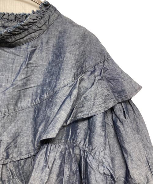 nest Robe（ネストローブ）nest Robe (ネストローブ) ダンガリーフレアブラウス インディゴ サイズ:FREEの古着・服飾アイテム