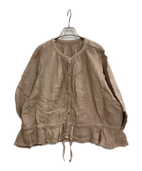 nest Robe（ネストローブ）nest Robe (ネストローブ) パナマワッシャー ブラウス ベージュ サイズ:Fの古着・服飾アイテム
