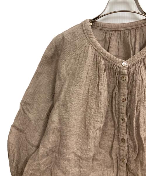 nest Robe（ネストローブ）nest Robe (ネストローブ) パナマワッシャー ブラウス ベージュ サイズ:Fの古着・服飾アイテム