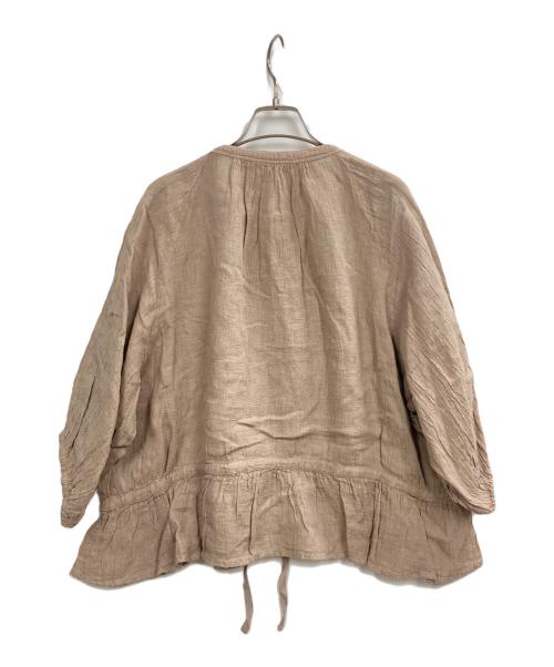 nest Robe（ネストローブ）nest Robe (ネストローブ) パナマワッシャー ブラウス ベージュ サイズ:Fの古着・服飾アイテム