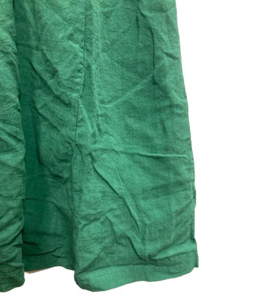 nest Robe（ネストローブ）nest Robe (ネストローブ) リネンフリルノースリーブドレス グリーン サイズ:Fの古着・服飾アイテム