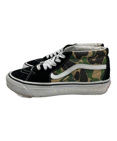 VANS（ヴァンズ）VANS (バンズ) A BATHING APE (ア ベイシング エイプ) Vans x Bape SK-8 Mid 'Camo' オリーブ サイズ:25の古着・服飾アイテム