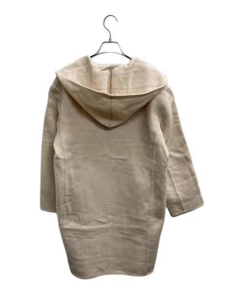 23区（ニジュウサンク）23区 (ニジュウサンク) ウールリバー フード付き ミドル丈コート アイボリー サイズ:38の古着・服飾アイテム