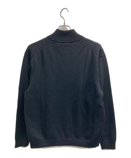 ATON（エイトン）ATON (エイトン) WOOL WASHI HALF ZIP SWEATER（ウール　和紙　ハーフ　ジップ　スウェット） ブラック サイズ:４の古着・服飾アイテム