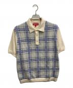 SUPREMEシュプリーム）の古着「Plaid Knit S/S Polo（プレイド　ニット）」｜アイボリー