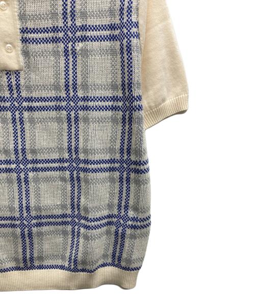 SUPREME（シュプリーム）Supreme (シュプリーム) Plaid Knit S/S Polo（プレイド　ニット） アイボリー サイズ:Sの古着・服飾アイテム