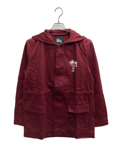 stussy（ステューシー）stussy (ステューシー) ワールドツアーフーデットカバーオール ボルドー サイズ:Mの古着・服飾アイテム