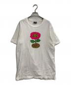 stussyステューシー）の古着「フラワーTシャツ」｜ホワイト