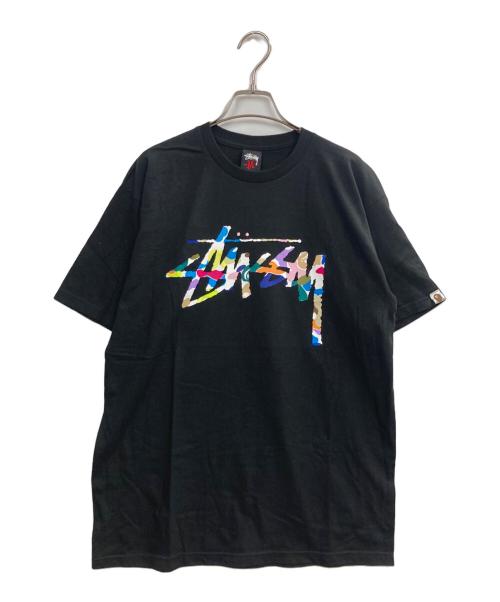 stussy（ステューシー）stussy (ステューシー) A BATHING APE (ア ベイシング エイプ) Original Stock Multi Camo TEE ブラック サイズ:Mの古着・服飾アイテム
