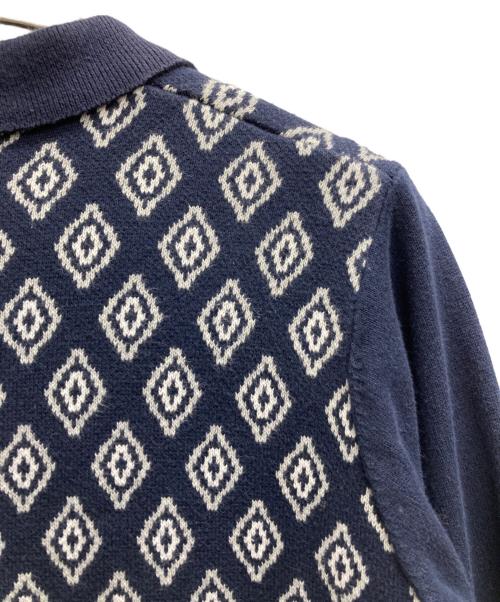 TTT MSW（ティー モダンストリートウェア）TTT MSW (ティー) Diamond Knit Polo ネイビー サイズ:Sの古着・服飾アイテム