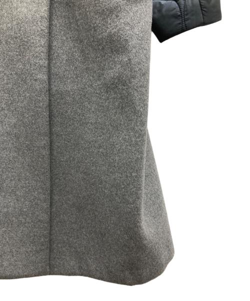 ENFOLD（エンフォルド）ENFOLD (エンフォルド) フェザーリーバーロングPコート グレー×ネイビー サイズ:38の古着・服飾アイテム