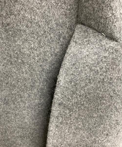 ENFOLD（エンフォルド）ENFOLD (エンフォルド) フェザーリーバーロングPコート グレー×ネイビー サイズ:38の古着・服飾アイテム