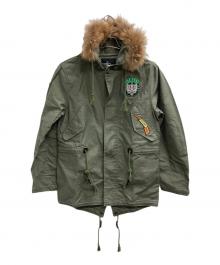 stussy（ステューシー）の古着「ワッペン付モッズコート」｜カーキ