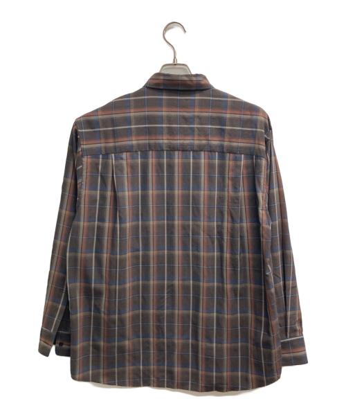 AURALEE（オーラリー）AURALEE (オーラリー) SUPER LIGHT WOOL CHECK SHIRT（スーパー　ライト　ウール　チェック　シャツ） ブラウン サイズ:３の古着・服飾アイテム