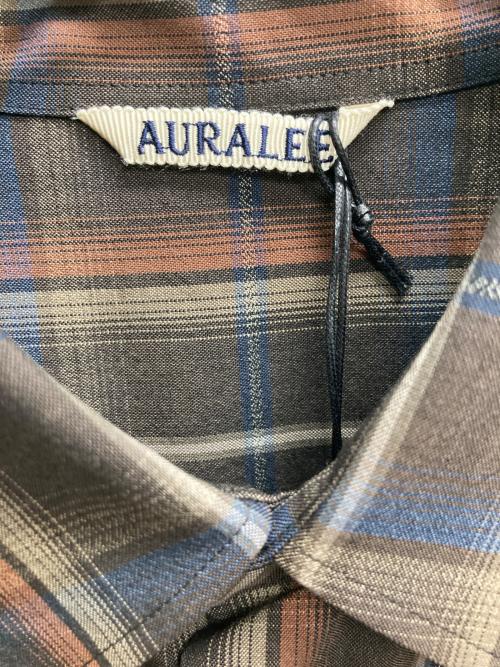 AURALEE（オーラリー）AURALEE (オーラリー) SUPER LIGHT WOOL CHECK SHIRT（スーパー　ライト　ウール　チェック　シャツ） ブラウン サイズ:３の古着・服飾アイテム