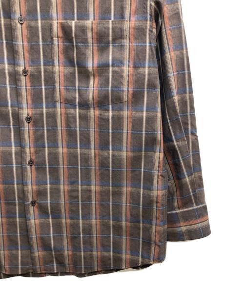 AURALEE（オーラリー）AURALEE (オーラリー) SUPER LIGHT WOOL CHECK SHIRT（スーパー　ライト　ウール　チェック　シャツ） ブラウン サイズ:３の古着・服飾アイテム