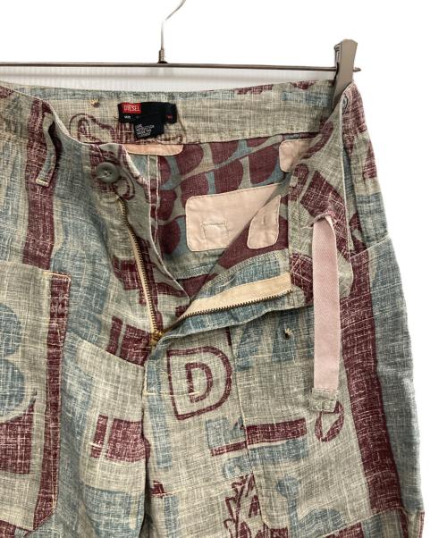 DIESEL（ディーゼル）DIESEL (ディーゼル) プリントヘンプパンツ グレー サイズ:26の古着・服飾アイテム