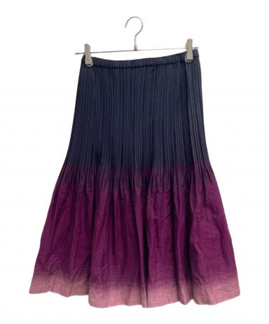 イッセイミヤケ　シンメトリープリーツスカート　Aラインスカート　グラデーション 中古・古着通販】ISSEY MIYAKE (イッセイミヤケ) グラデーション